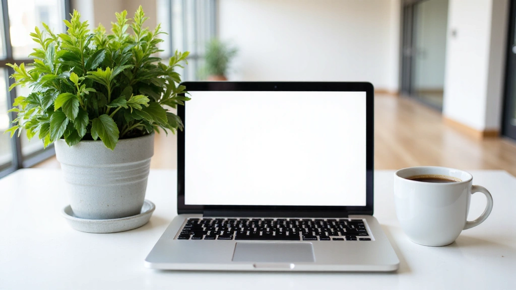 Clean modern workspace with laptop and plant, symbolizing communication and connection